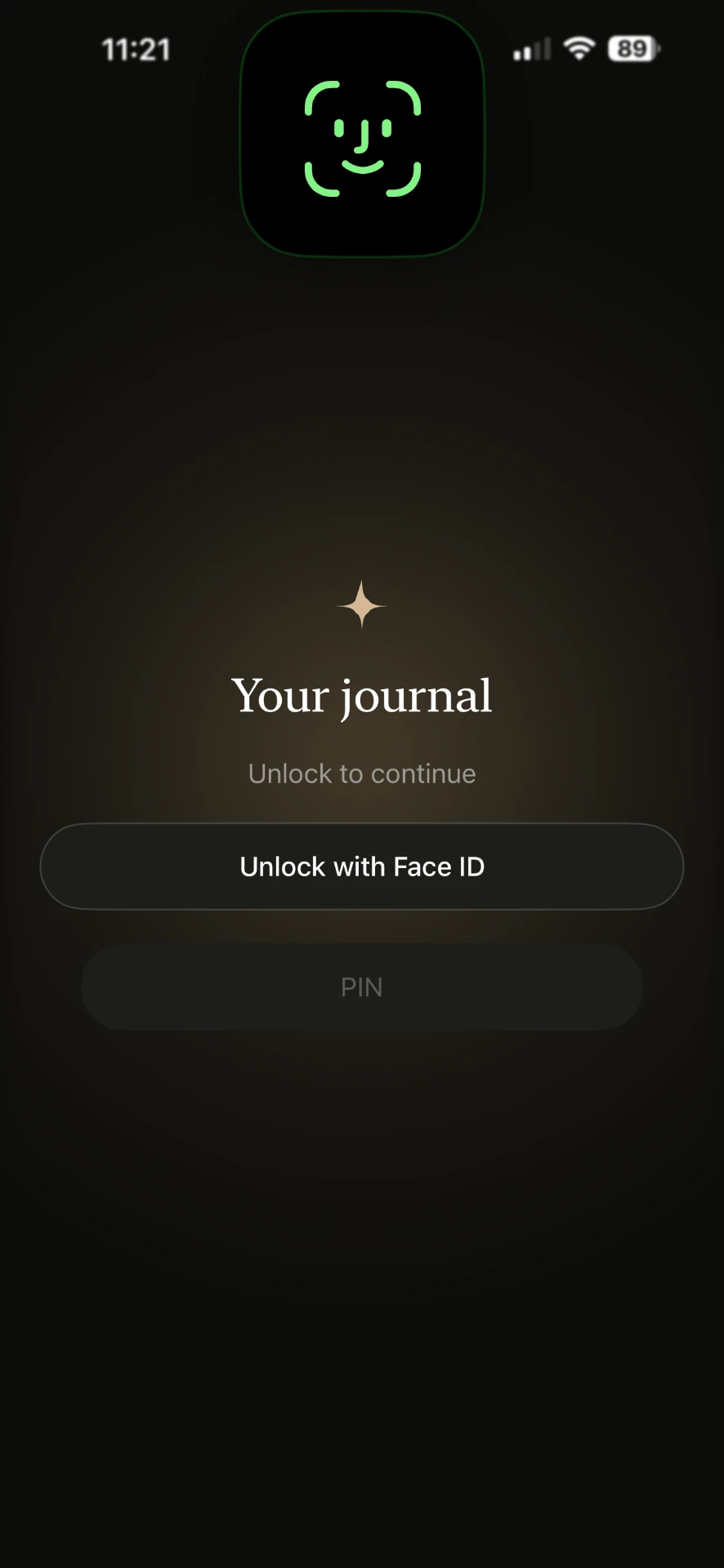 Know Myself journal protected by Face ID on iPhone